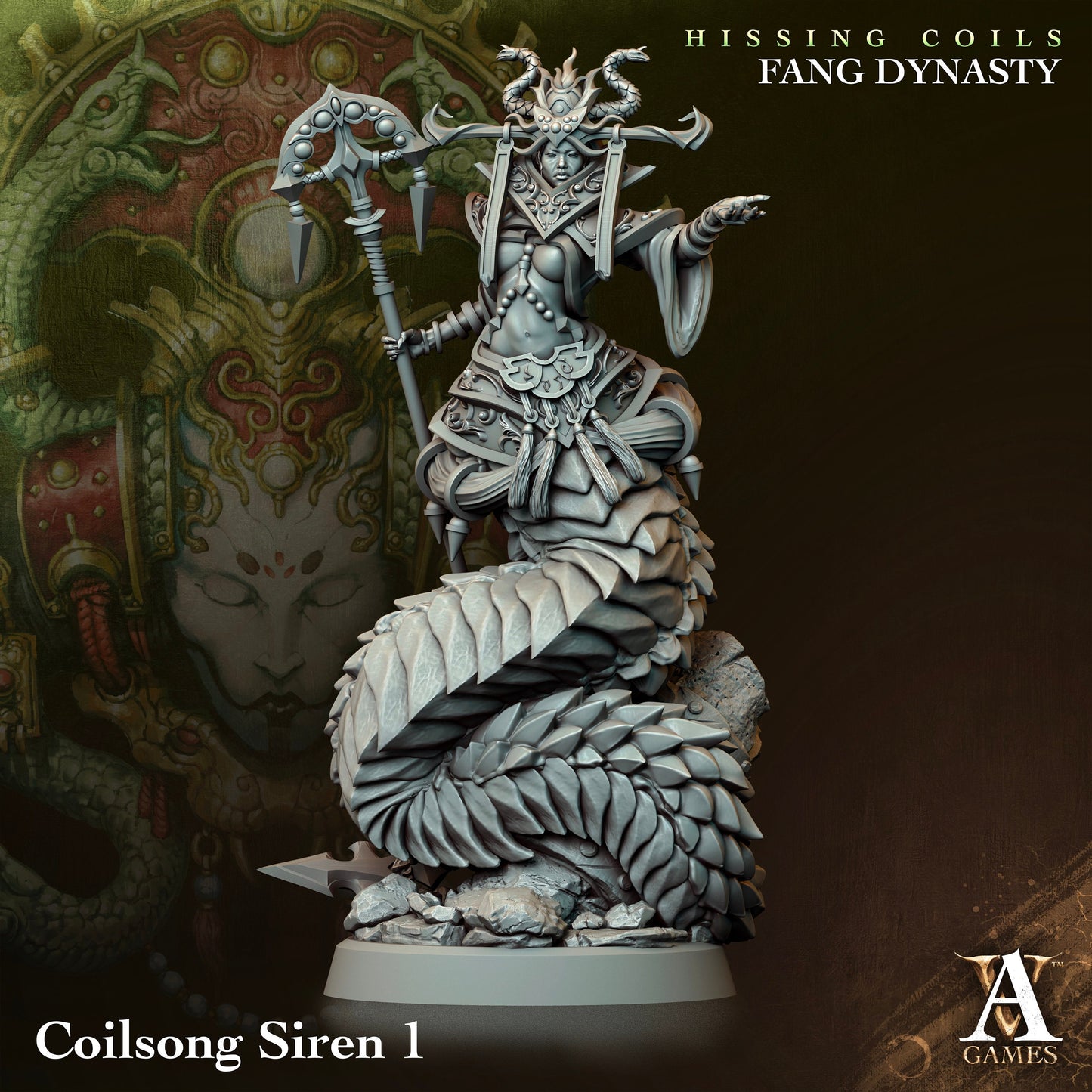 Coilsong Siren - v1 | DnD Miniatures | Tabletop Gaming Miniature | Fantasy-War Games