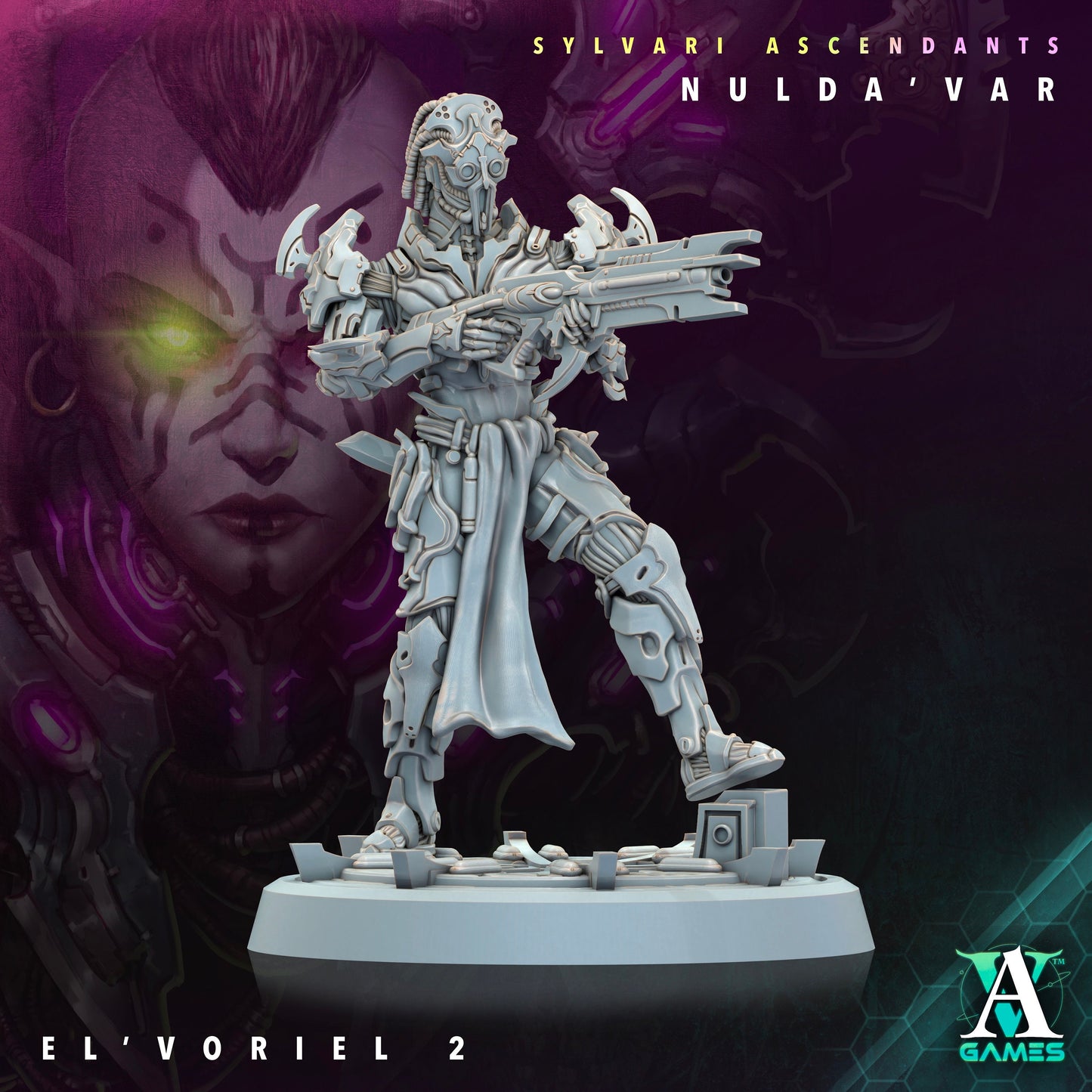 El Voriel - v2 | DnD Miniatures | Tabletop Gaming | Tabletop Miniature | Sci-Fi | Cyberpunk