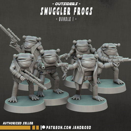 Smuggler Frogs Bundle 1 - Set of 6 | 35mm | SW Legions | DnD Miniatures | Tabletop Gaming | Shatterpoint | Sci-Fi | SW Miniatures