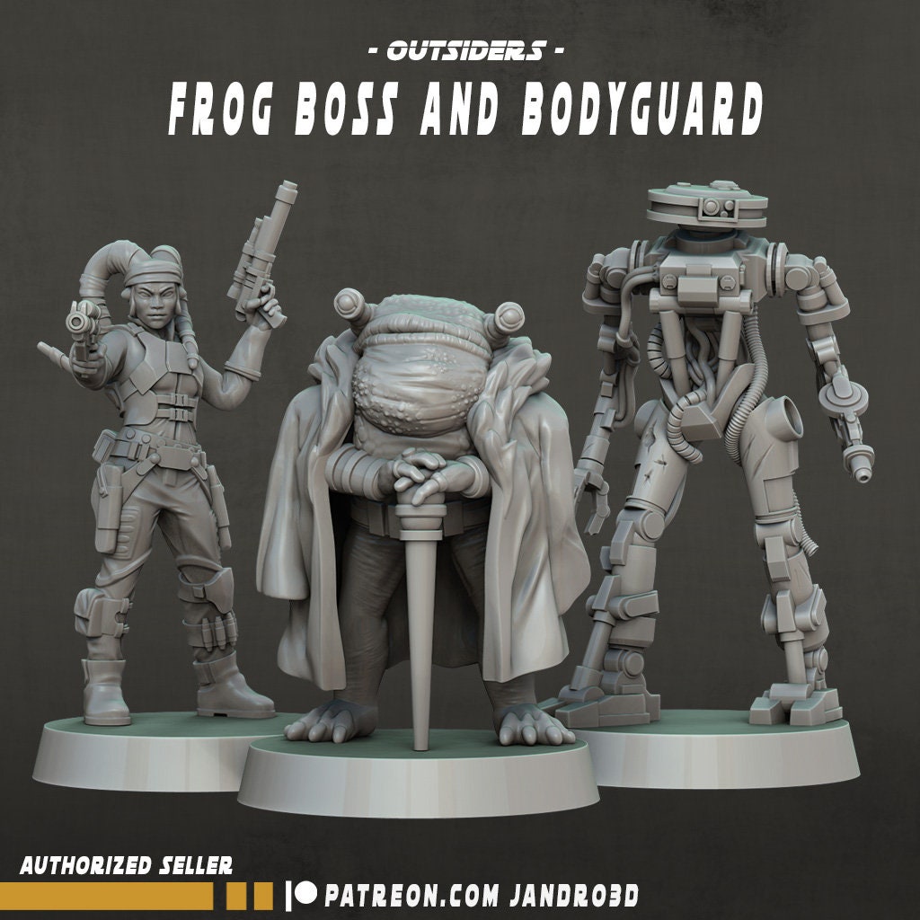 Frog Boss and Bodyguards - 3 Pack | 35mm | SW Legions | DnD Miniatures | Tabletop Gaming | Shatterpoint | Sci-Fi | SW Miniatures