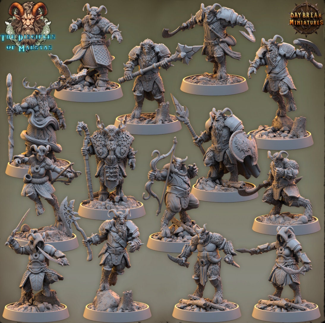 The Disciples of Marsyas - Complete Set of 14 | DnD Miniatures | Tabletop Gaming | Tabletop Miniatures