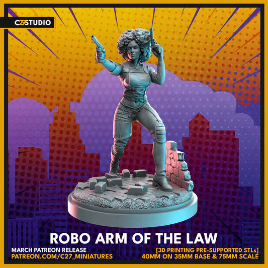 Robo Arm of the Law | 40mm Crisis Protocol | Tabletop Gaming | Tabletop Miniature | Superhero | MCP