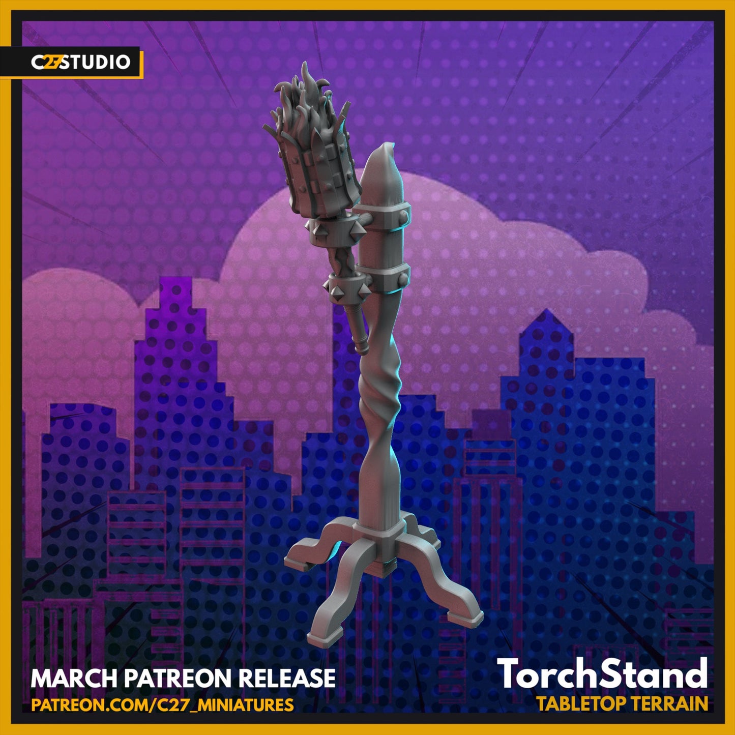 Torch Stand | 40mm Crisis Protocol | Tabletop Gaming | Tabletop Miniature | Superhero | MCP