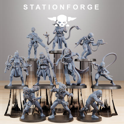 GrimCorp Bounty Hunters - Set of 10 | | Wargame Proxy | Sci-Fi | Cyberpunk