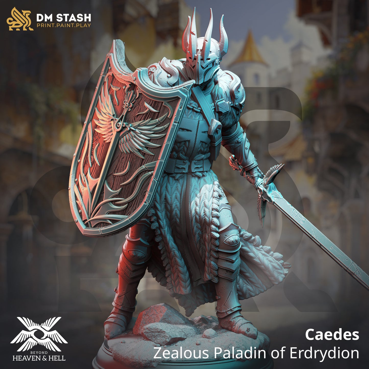 Caedes - Zealous Paladin of Erdrydion | Tabletop Gaming Miniature | Fantasy-War Games