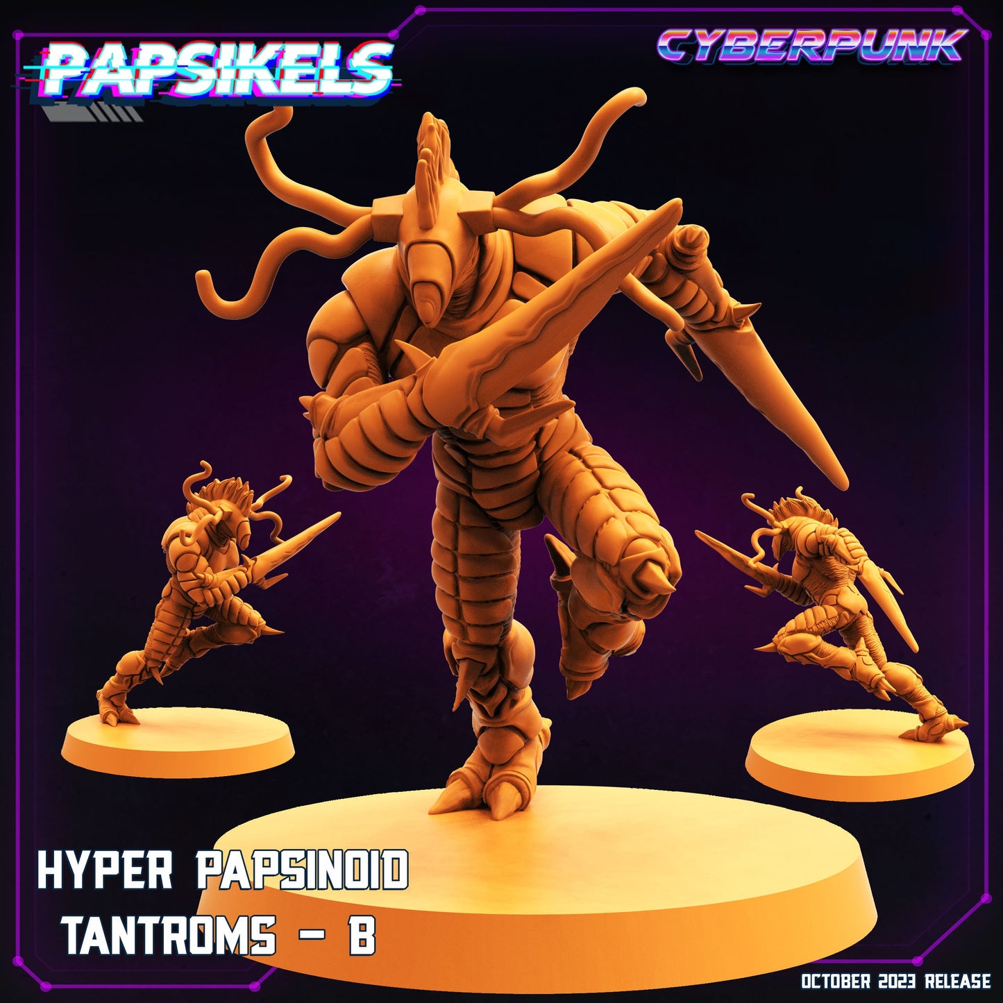 Hyper Papsinoid Tantroms - B | DnD Miniatures | Tabletop Gaming | Tabletop Miniature | Sci-Fi | Cyberpunk