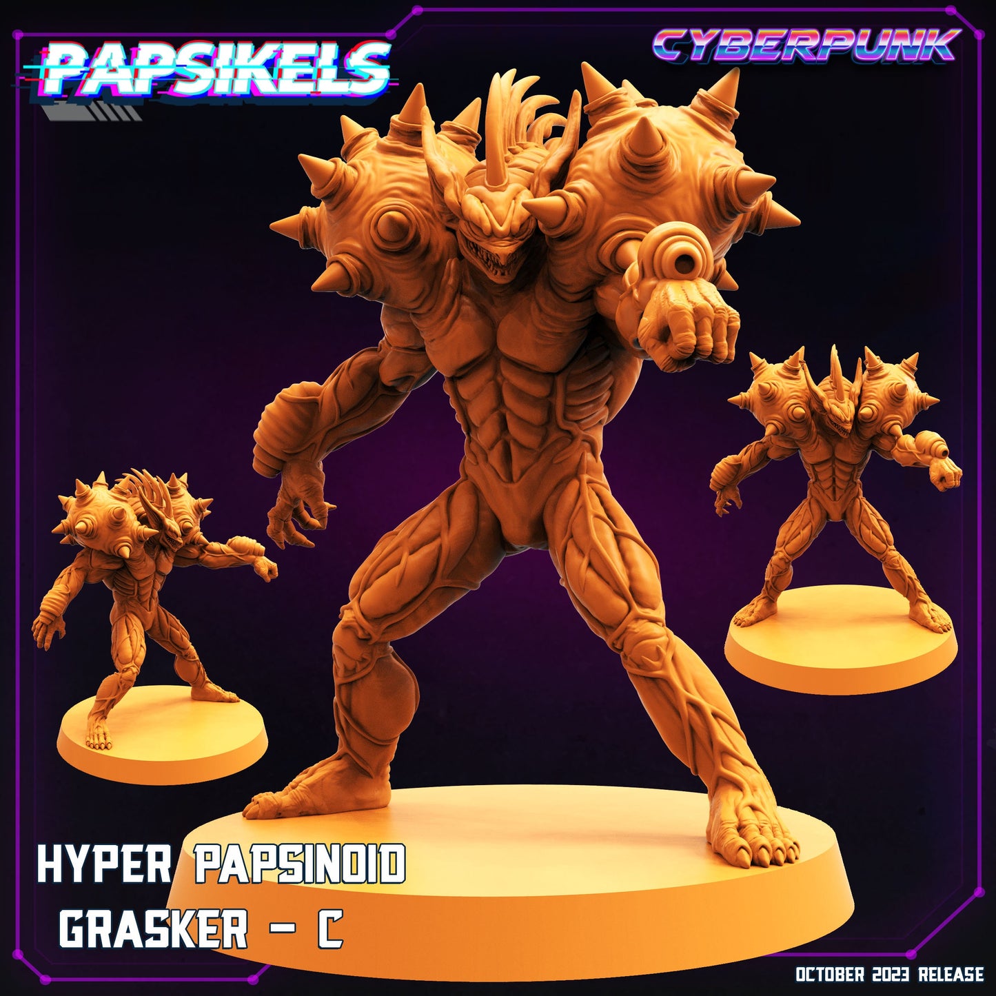 Hyper Papsinoid Grasker - C | DnD Miniatures | Tabletop Gaming | Tabletop Miniature | Sci-Fi | Cyberpunk