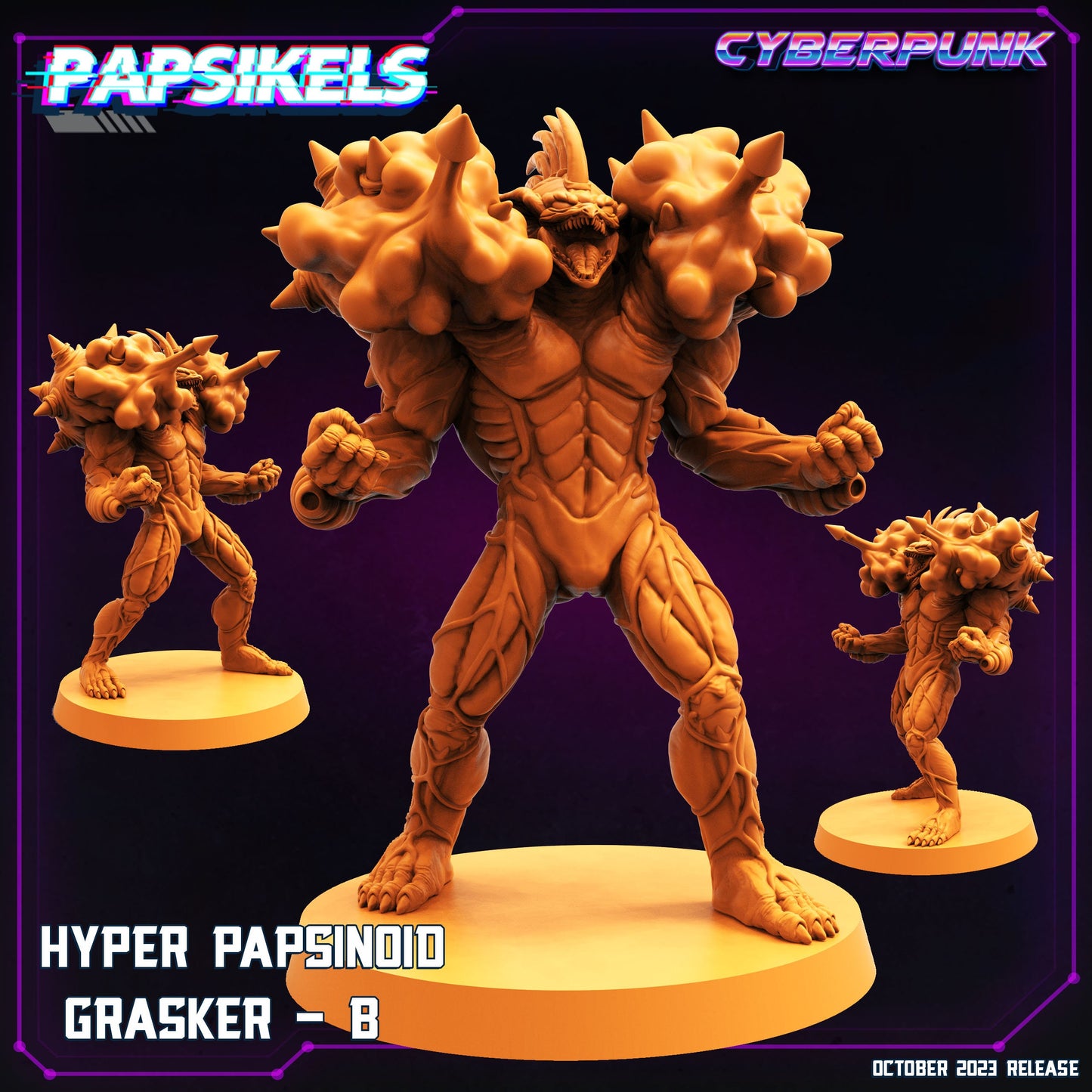 Hyper Papsinoid Grasker - B | DnD Miniatures | Tabletop Gaming | Tabletop Miniature | Sci-Fi | Cyberpunk