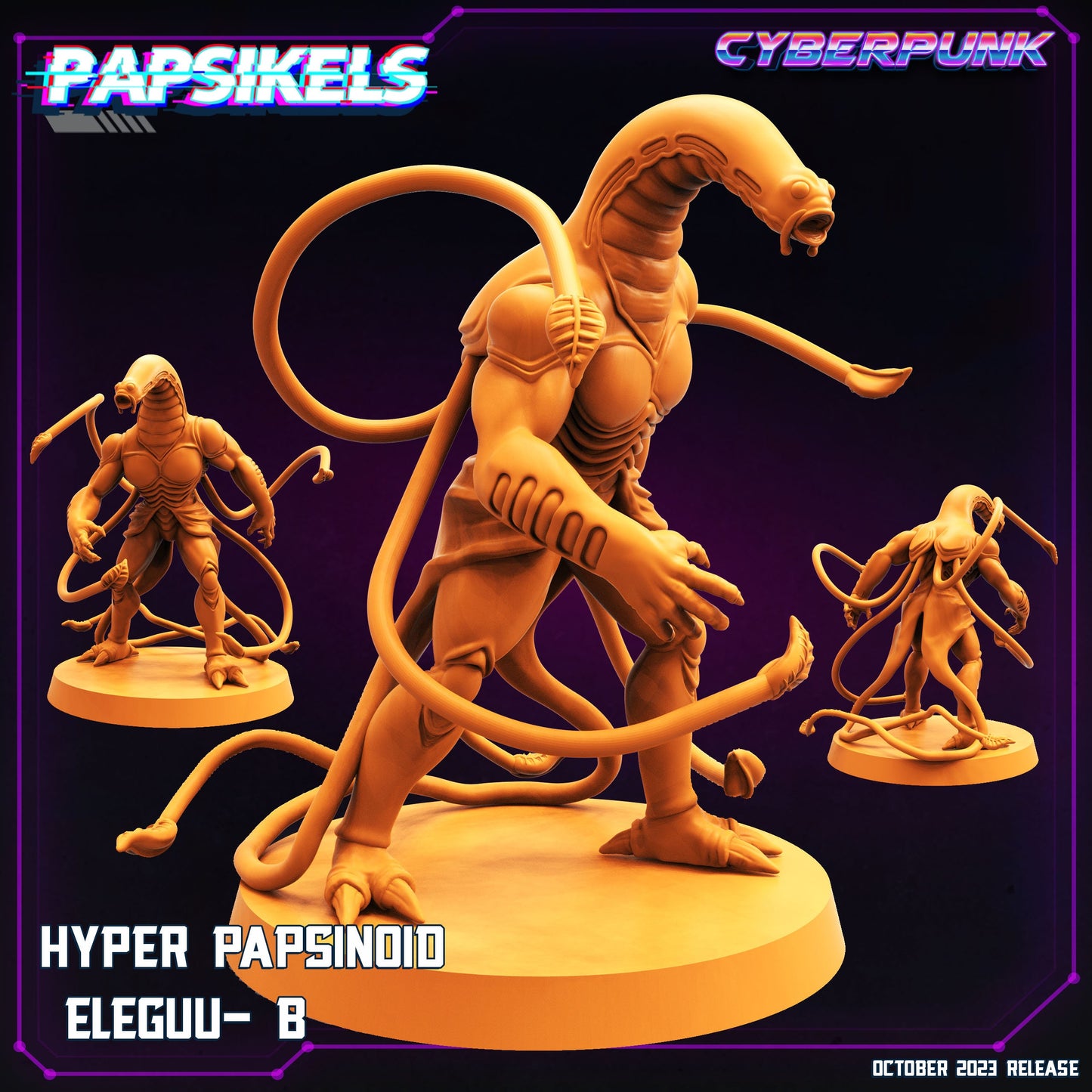 Hyper Papsinoid Eleguu - B | DnD Miniatures | Tabletop Gaming | Tabletop Miniature | Sci-Fi | Cyberpunk