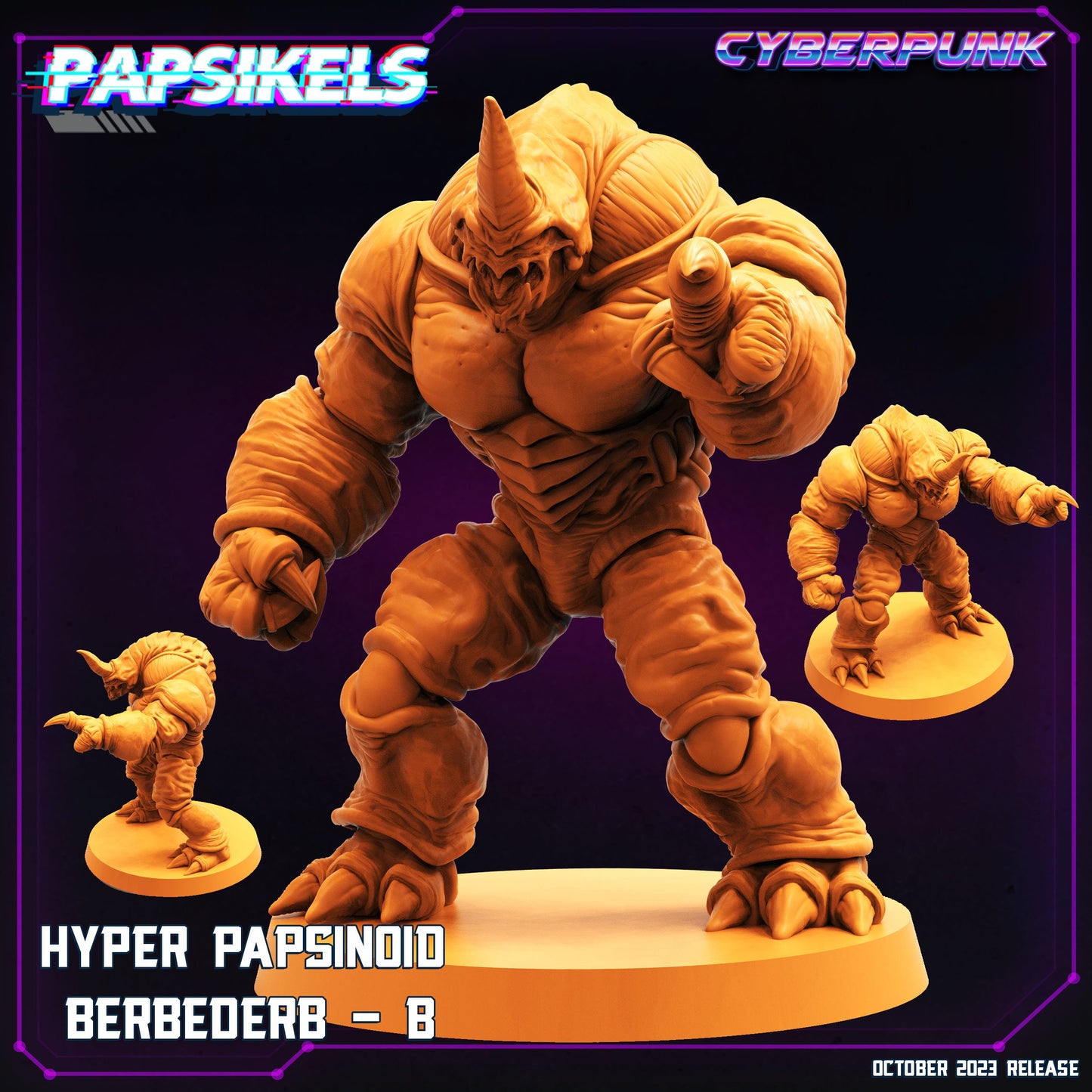 Hyper Papsinoid Berbederb - B | DnD Miniatures | Tabletop Gaming | Tabletop Miniature | Sci-Fi | Cyberpunk