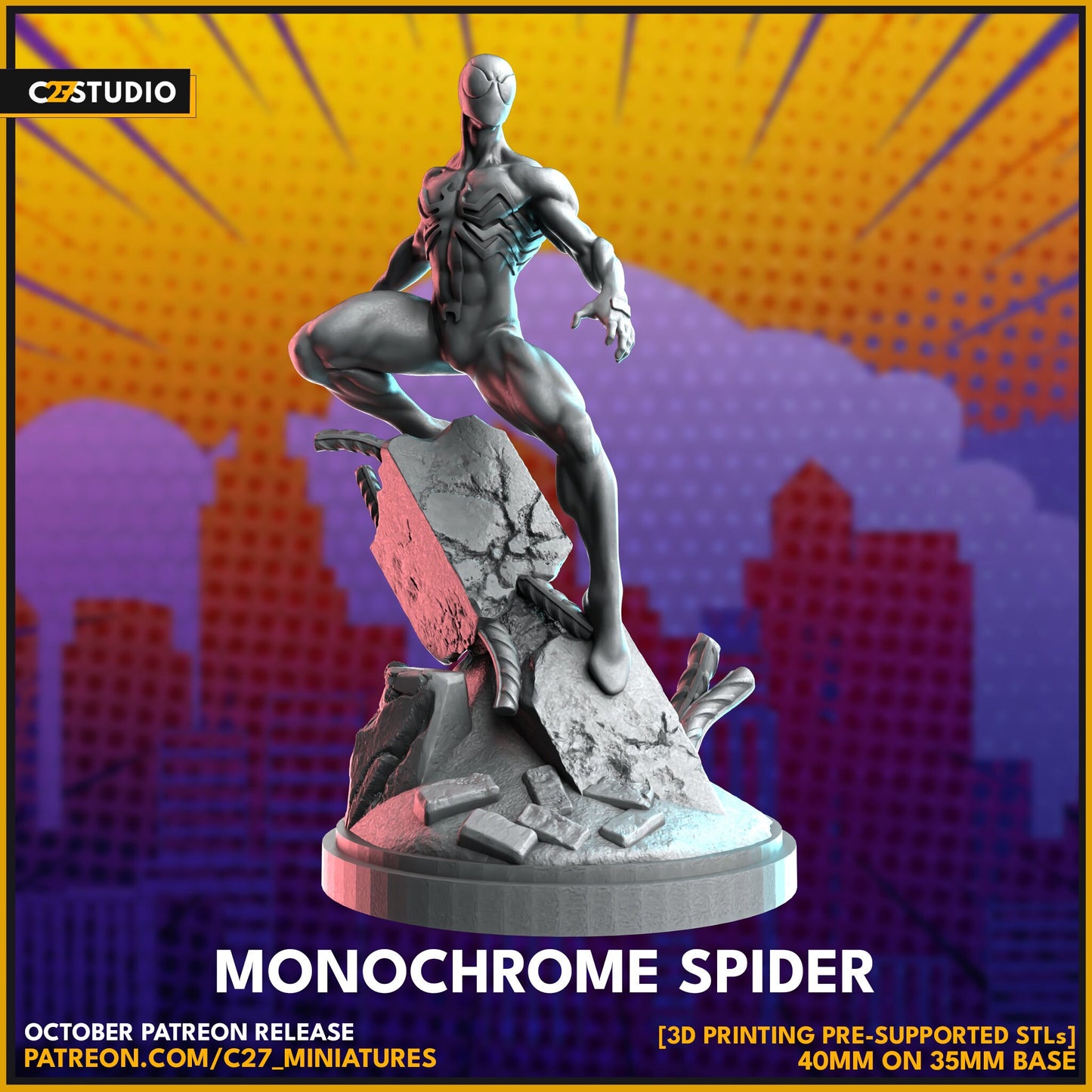 Monochrome Spider | 40mm Crisis Protocol | Superhero