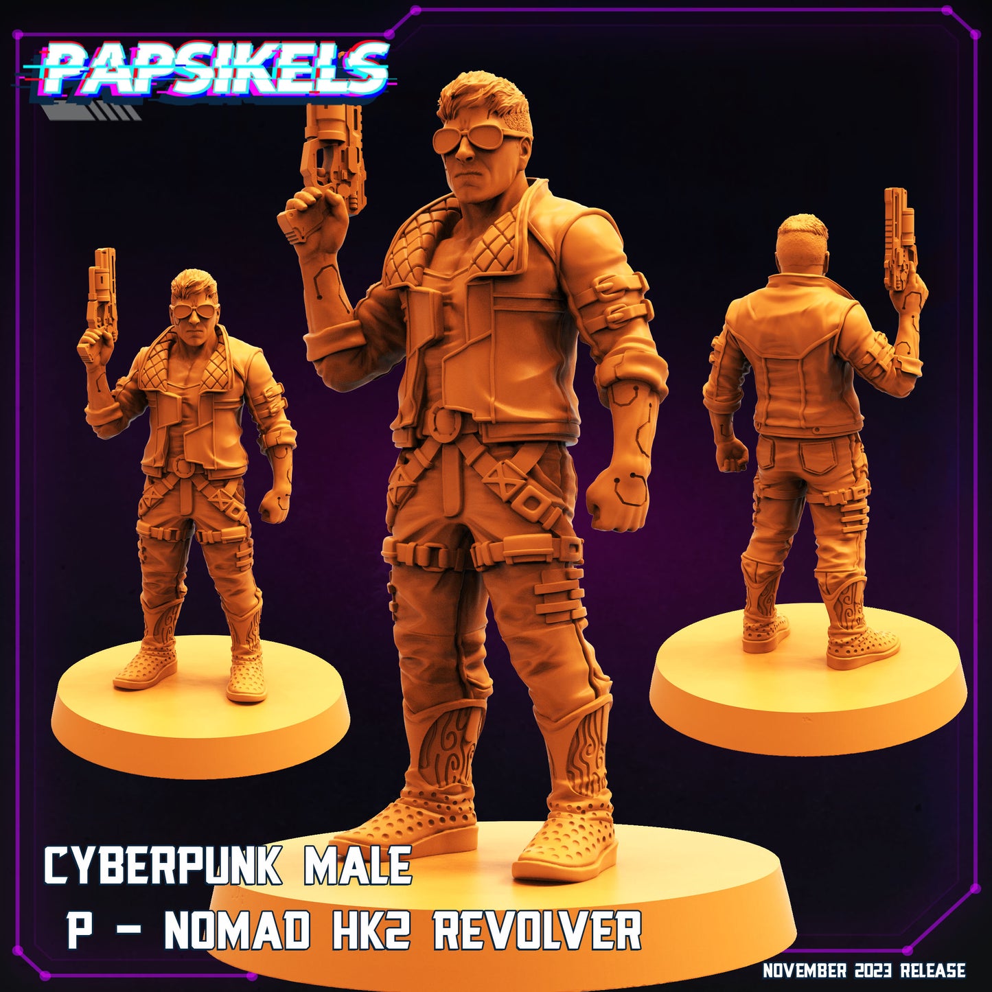 CyberPunk Male - P - Nomad HK2 Revolver | Tabletop Gaming