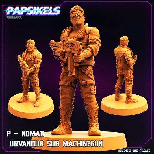 CyberPunk Male - P - Nomad Urvandub Submachinegun | Tabletop Gaming