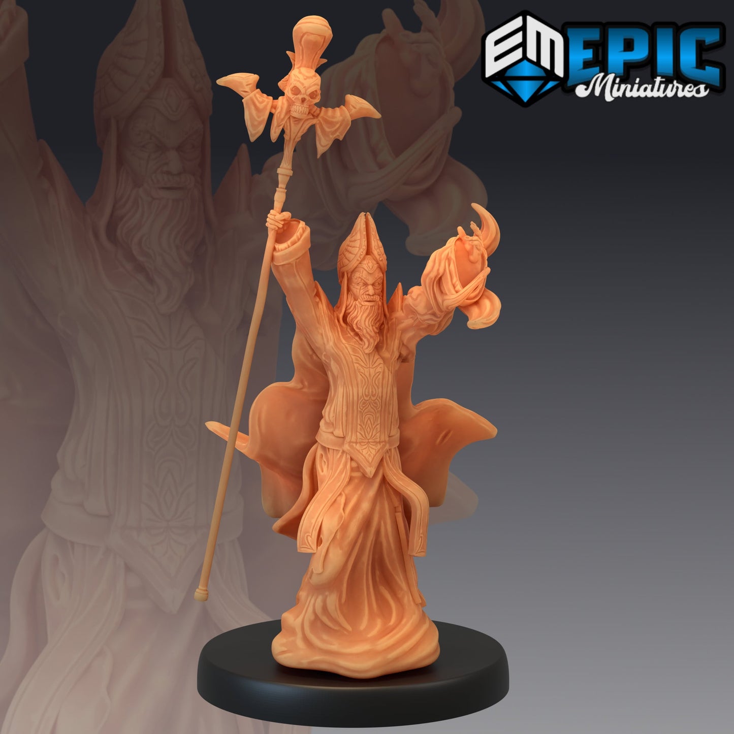 Yellow Bishop Invoking | DnD Miniatures | Tabletop Gaming Miniature | Fantasy-War Games