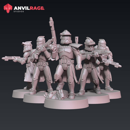 Replicator Shotgun Heavies - Set of 5 | Anvilrage | 35mm | SW Legions | DnD Miniatures | Tabletop Gaming | Sci-Fi | SW Miniatures