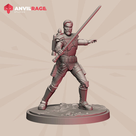 Shattered Hero Satine Knight | Anvilrage | 40mm | SW Shatterpoint | DnD Miniatures | Tabletop Gaming | Sci-Fi | SW Miniatures