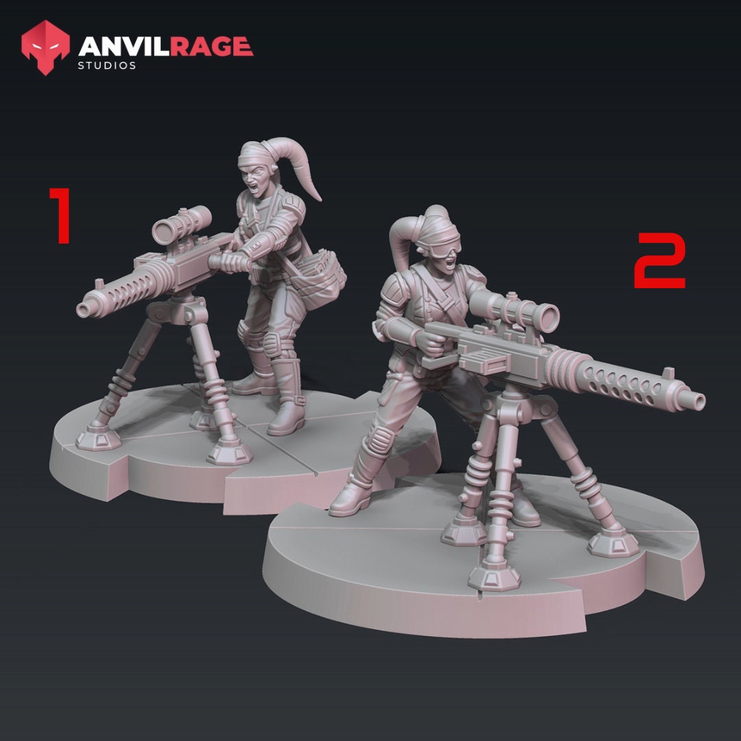 Freedom Fighters - Female Medium Blaster | Anvilrage | 35mm | SW Legions | DnD Miniatures | Tabletop Gaming | Sci-Fi | SW Miniatures