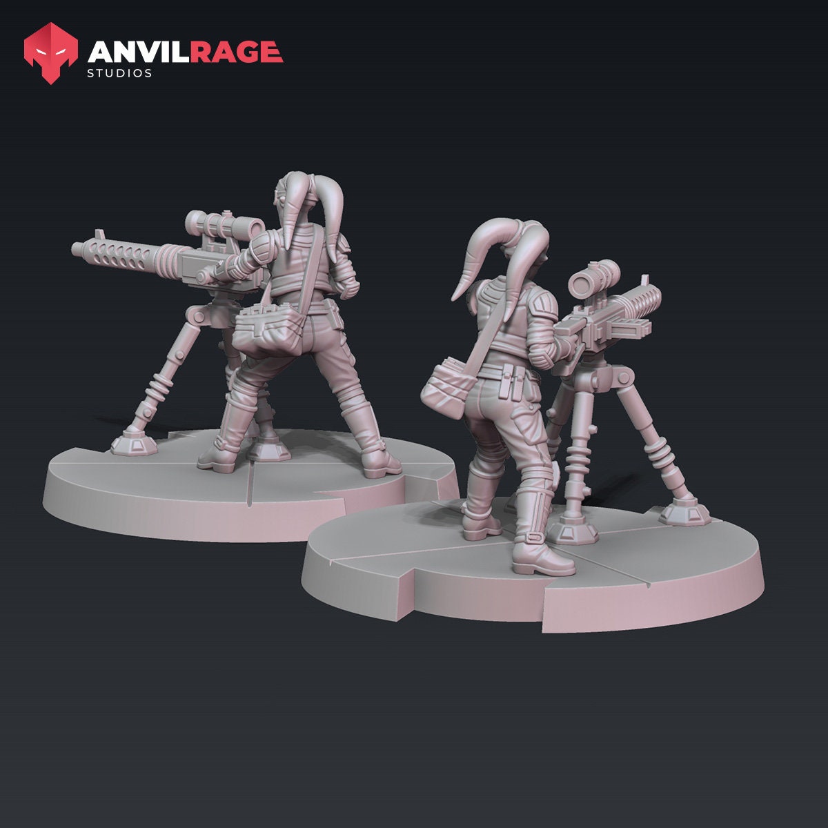 Freedom Fighters - Female Medium Blaster | Anvilrage | 35mm | SW Legions | DnD Miniatures | Tabletop Gaming | Sci-Fi | SW Miniatures