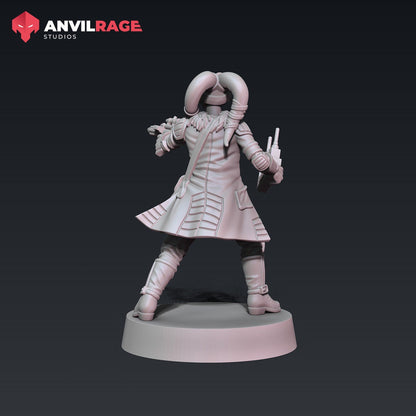 Freedom Fighters - Female Commander | Anvilrage | 35mm | SW Legions | DnD Miniatures | Tabletop Gaming | Sci-Fi | SW Miniatures