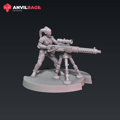 Freedom Fighters - Female Medium Blaster | Anvilrage | 35mm | SW Legions | DnD Miniatures | Tabletop Gaming | Sci-Fi | SW Miniatures