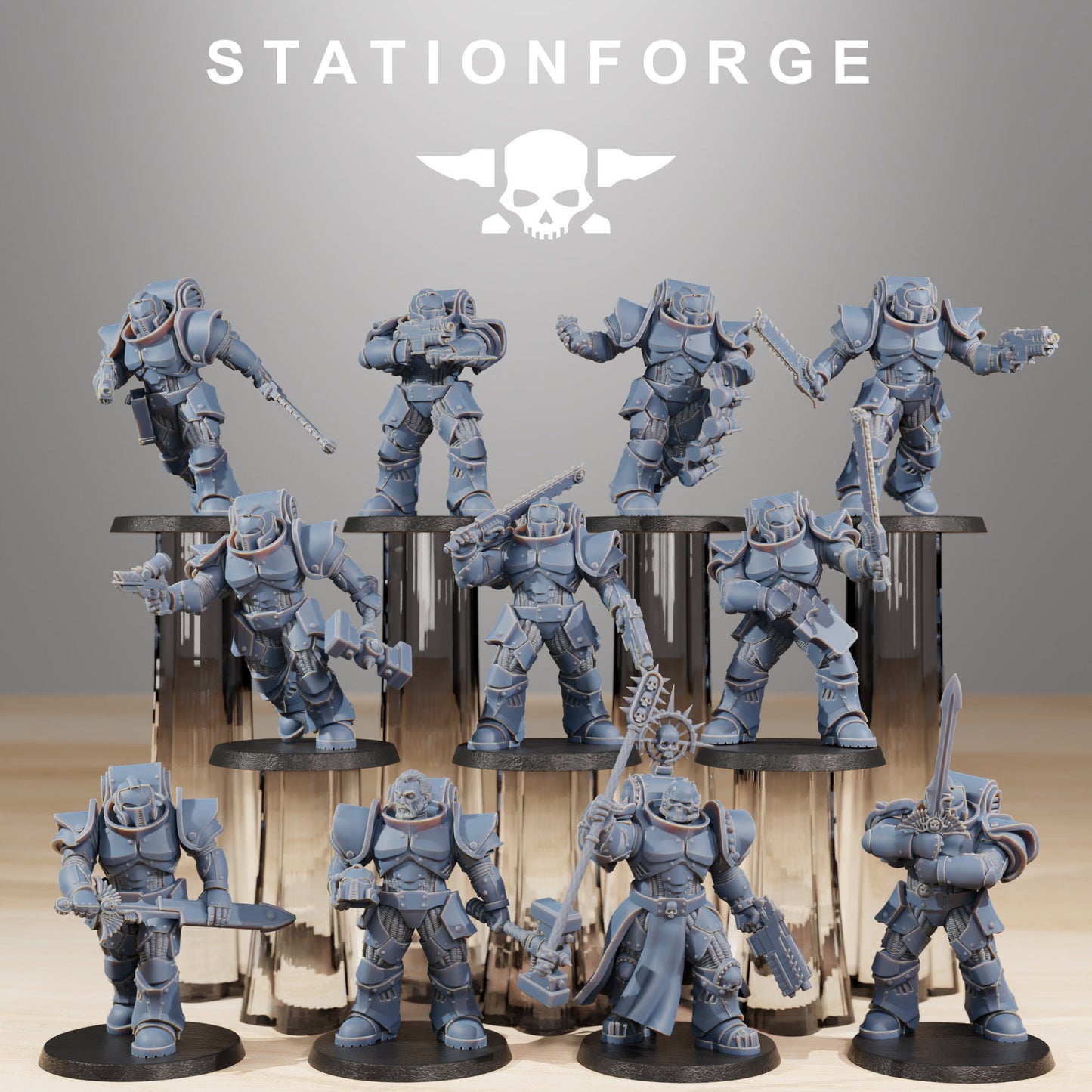 Socratis Melee Infantry - Set of 11 | DnD Miniatures | Tabletop Gaming | Wargame Proxy | Sci-Fi | Cyberpunk