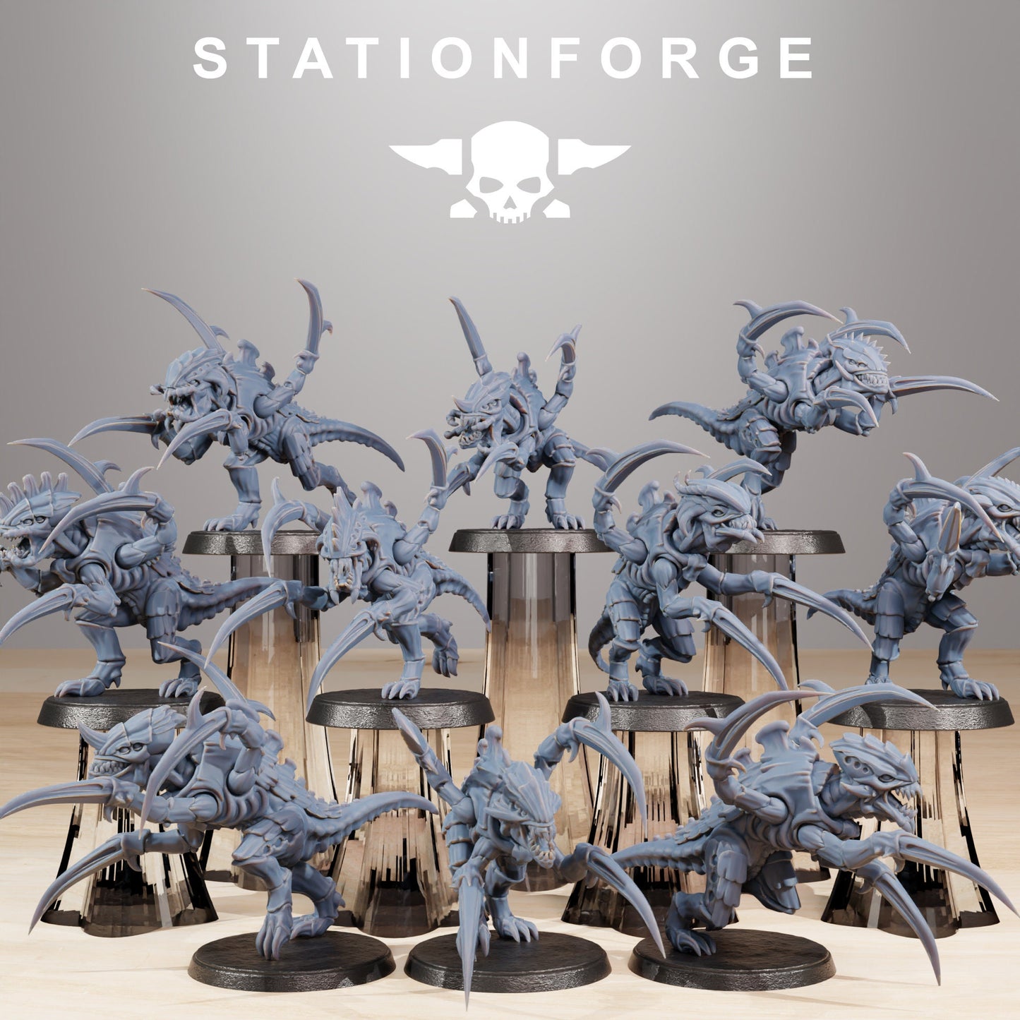 Xenarid Melee Infantry Unit - Set of 10 | DnD Miniatures | Tabletop Gaming | Wargame Proxy | Sci-Fi | Cyberpunk