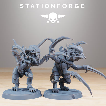 Xenarid Melee Infantry Unit - Set of 10 | DnD Miniatures | Tabletop Gaming | Wargame Proxy | Sci-Fi | Cyberpunk