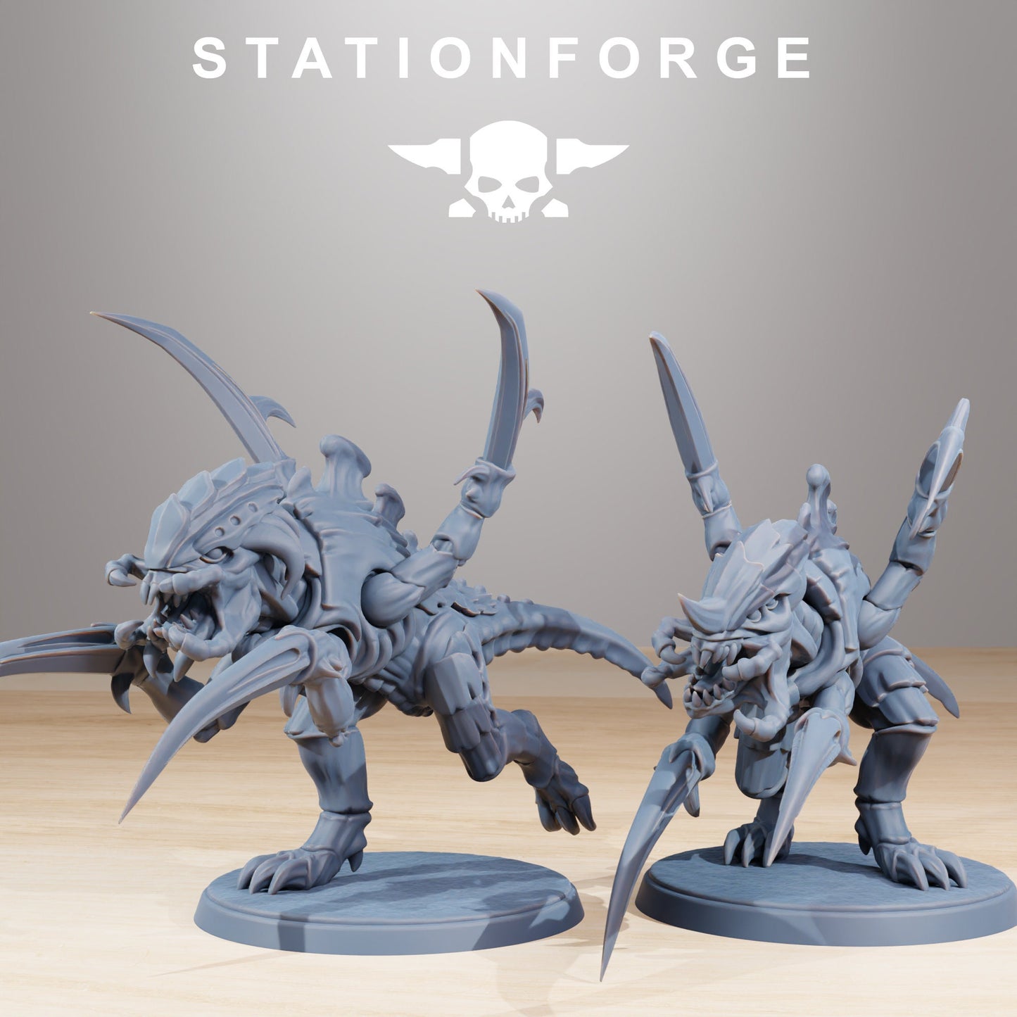 Xenarid Melee Infantry Unit - Set of 10 | DnD Miniatures | Tabletop Gaming | Wargame Proxy | Sci-Fi | Cyberpunk