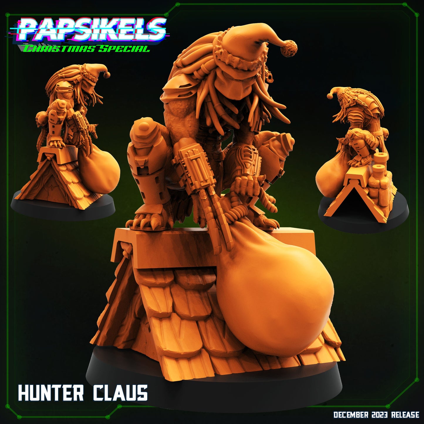 Hunter Claus | Xmas | DnD Miniatures | Tabletop Gaming | Tabletop Miniature | Sci-Fi | Cyberpunk