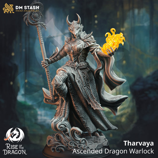 Tharvaya – Ascended Dragon Warlock | DnD Miniatures | Tabletop Gaming Miniature | Fantasy-War Games