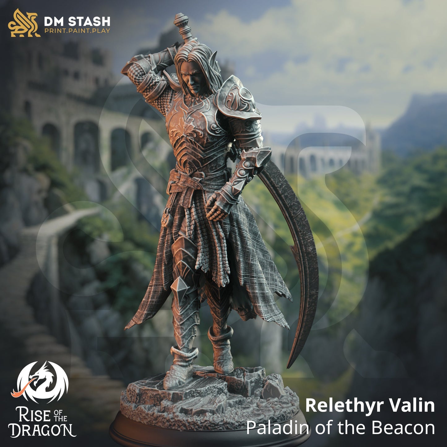 Relethyr Valin - Paladin of the Beacon | DnD Miniatures | Tabletop Gaming Miniature | Fantasy-War Games