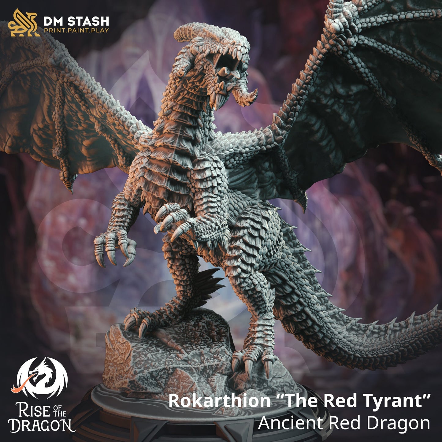 Rokarthion “The Red Tyrant” - Ancient Red Dragon | DnD Miniatures | Tabletop Gaming Miniature | Fantasy-War Games