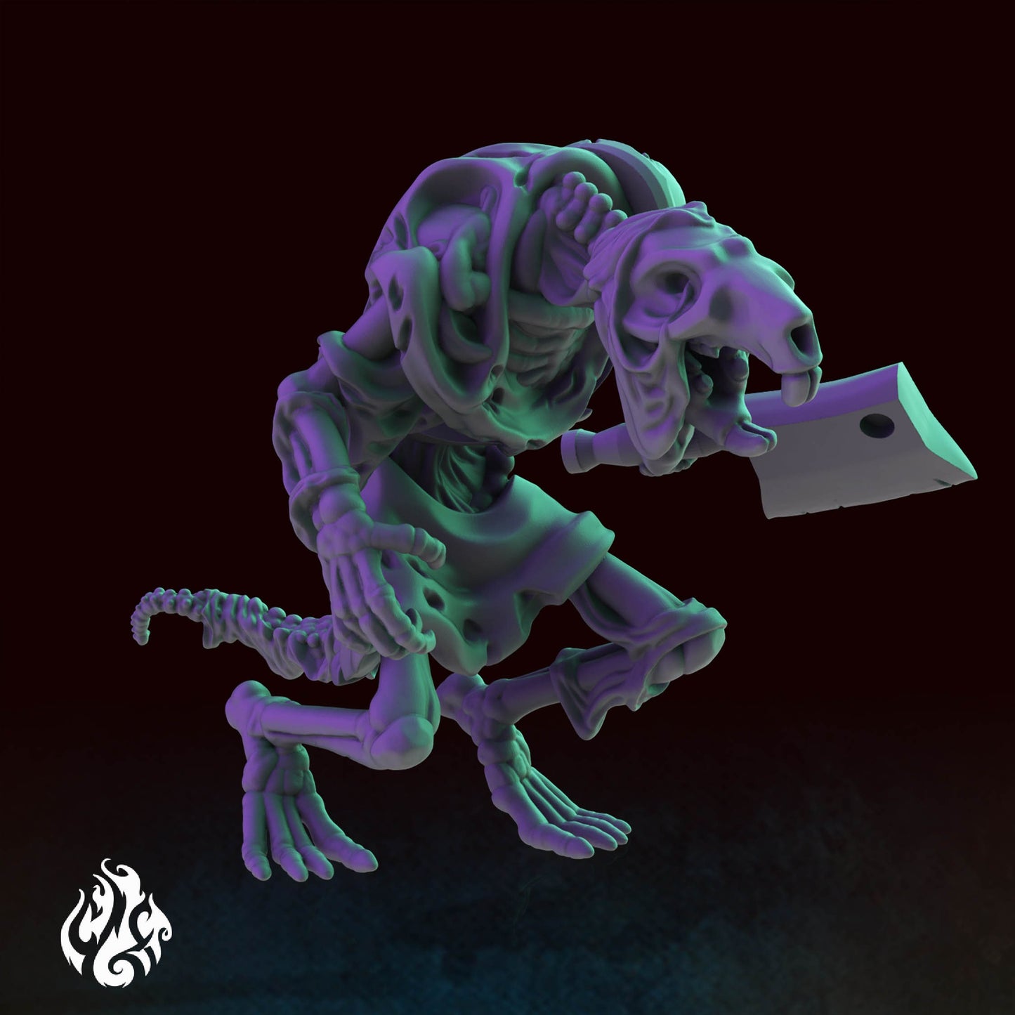 Undead Ratman | DnD Miniatures | Tabletop Gaming Miniature | Fantasy-War Games