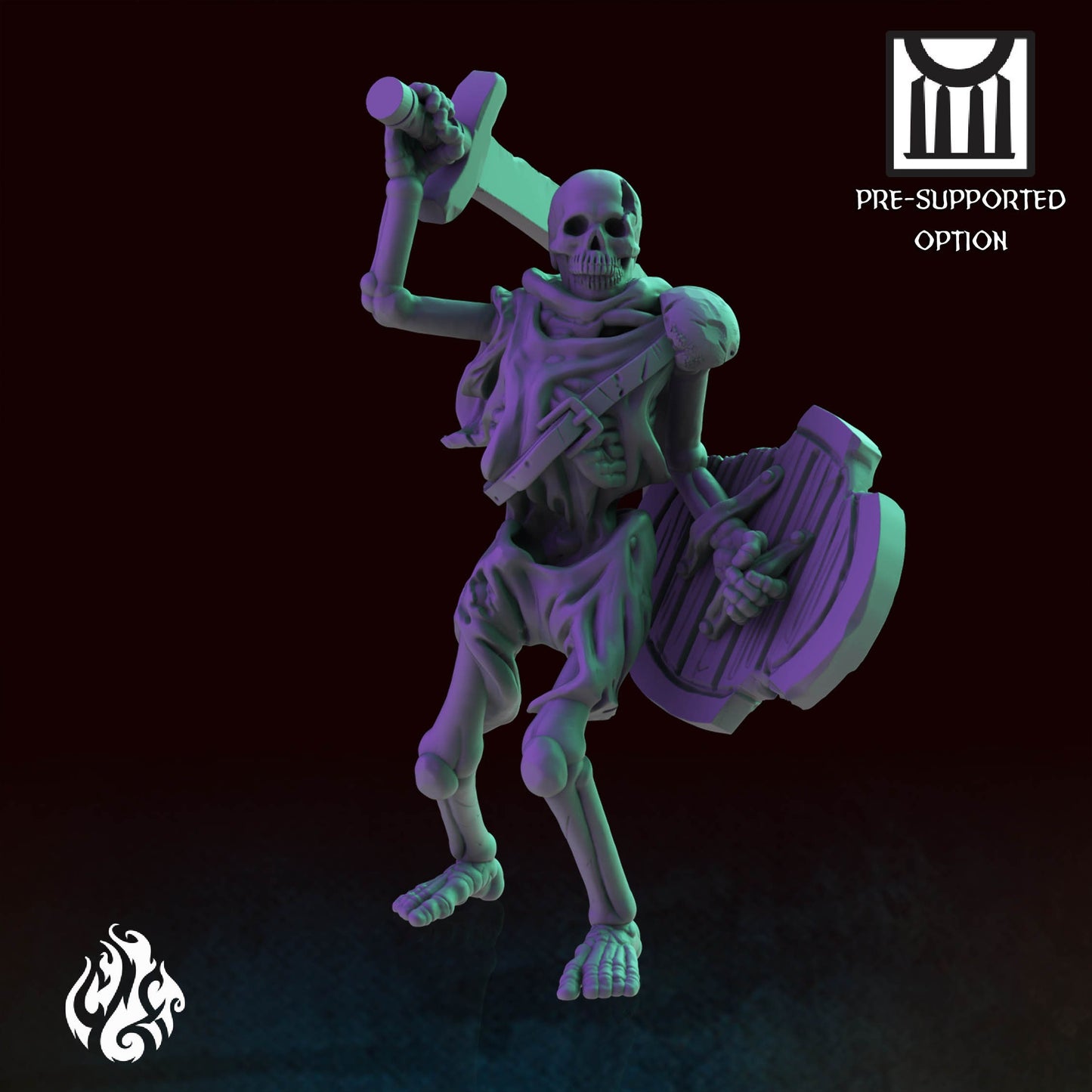 Skeleton Soldier | DnD Miniatures | Tabletop Gaming Miniature | Fantasy-War Games