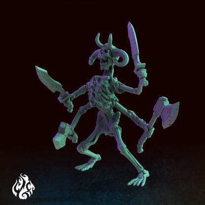 Monstrosities - Four Handed Skeleton | DnD Miniatures | Tabletop Gaming Miniature | Fantasy-War Games