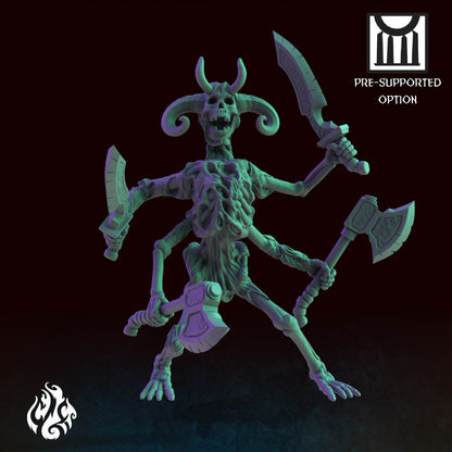 Monstrosities - Four Handed Skeleton | DnD Miniatures | Tabletop Gaming Miniature | Fantasy-War Games