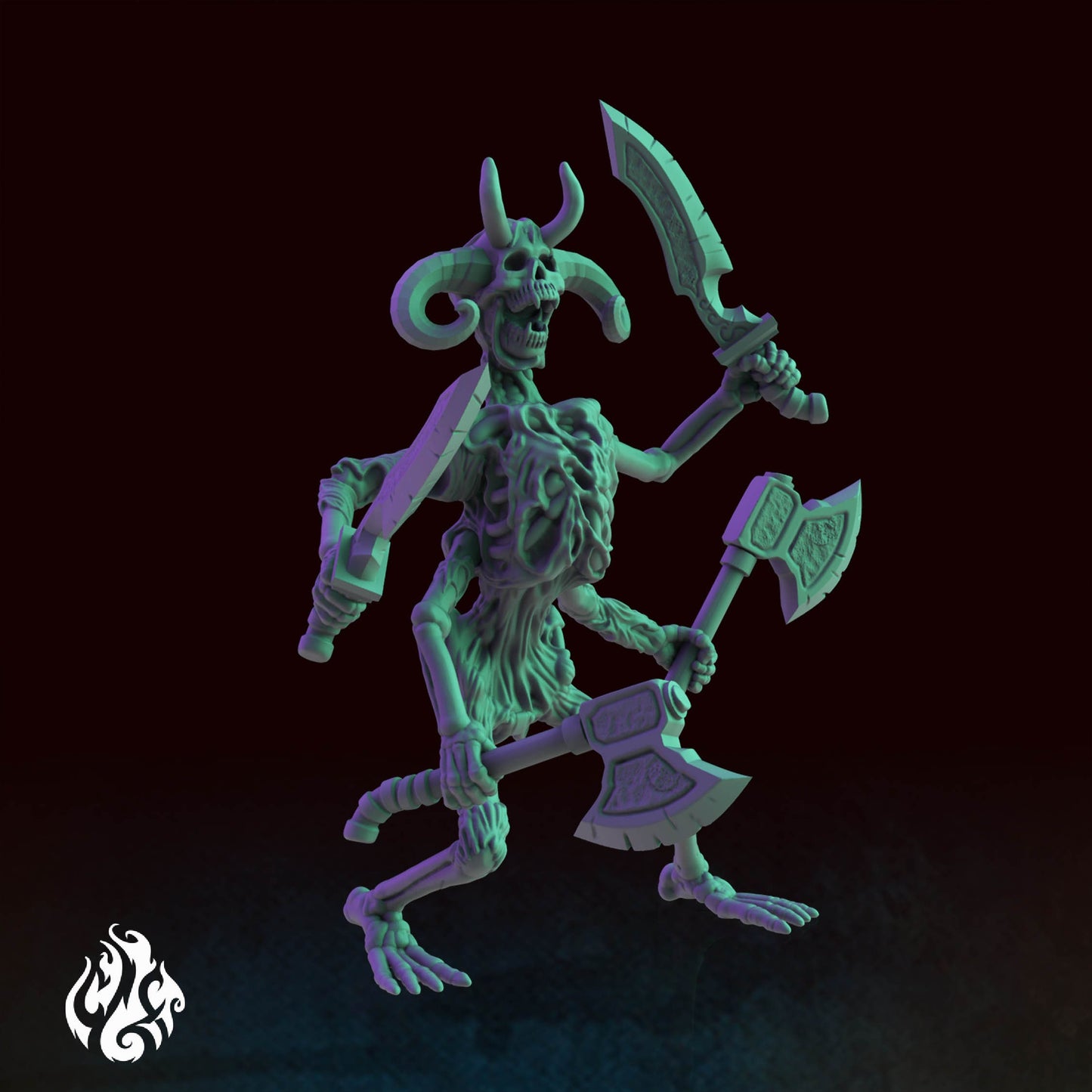 Monstrosities - Four Handed Skeleton | DnD Miniatures | Tabletop Gaming Miniature | Fantasy-War Games