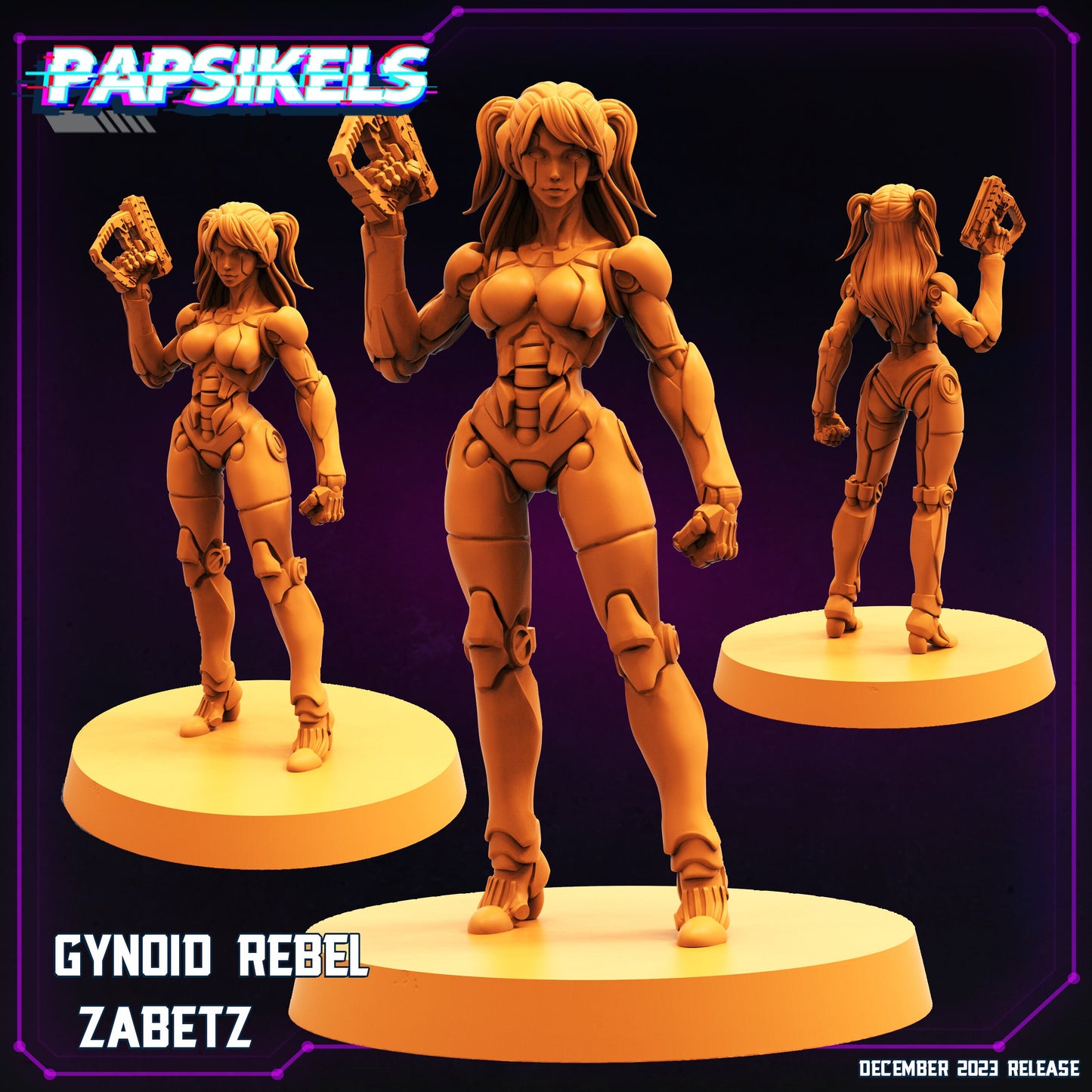 Gynoid Rebel Zabetz | DnD Miniatures | Tabletop Gaming | Tabletop Miniature | Sci-Fi | Cyberpunk