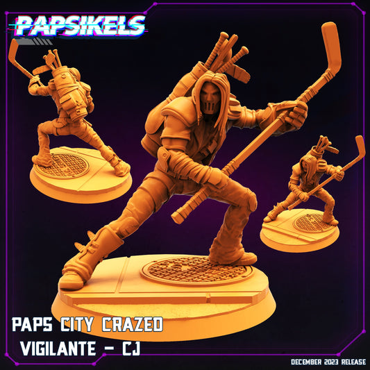 Paps City Crazed Vigilante - CJ | DnD Miniatures | Tabletop Gaming | Tabletop Miniature | Sci-Fi | Cyberpunk