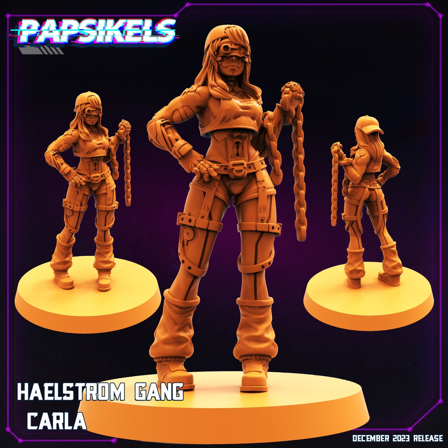 Haelstom Gang Carla | DnD Miniatures | Tabletop Gaming | Tabletop Miniature | Sci-Fi | Cyberpunk