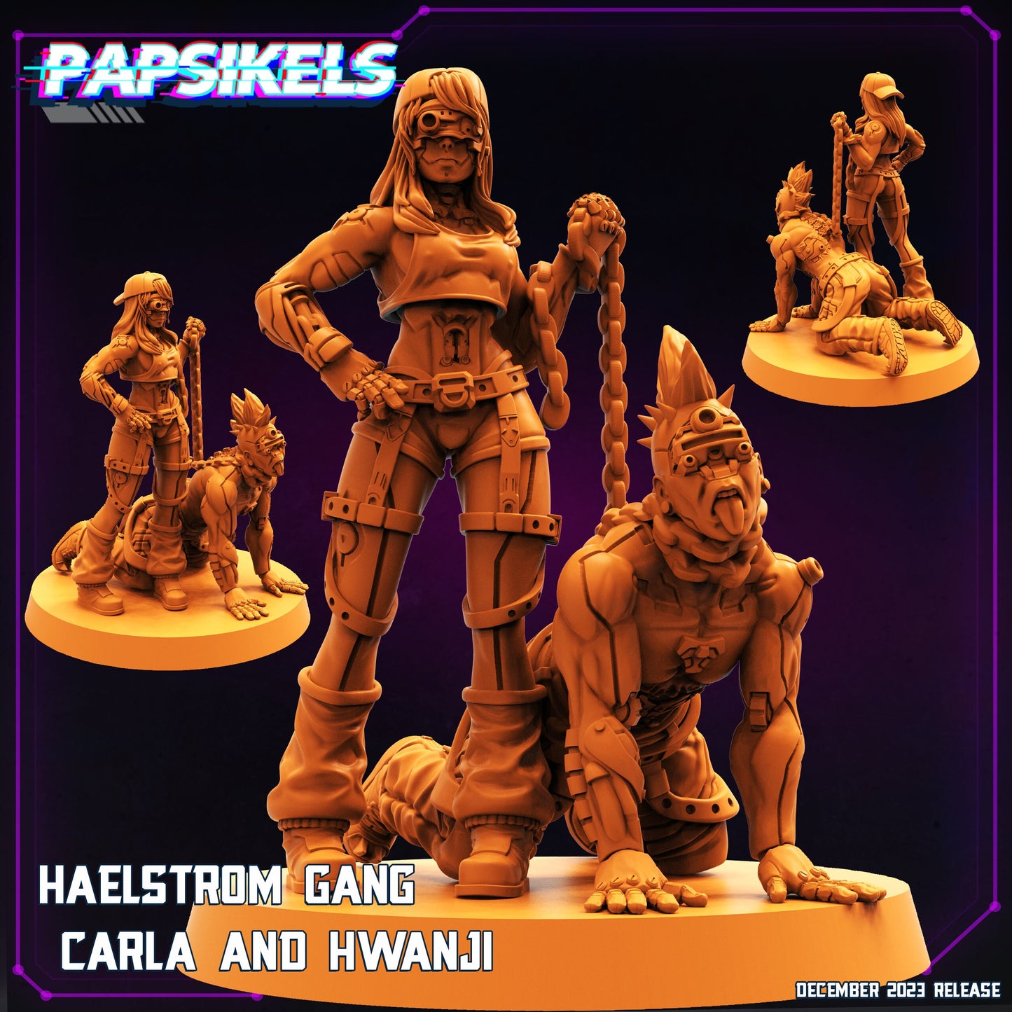 Haelstrom Gang Carla and Hwanji | DnD Miniatures | Tabletop Gaming | Tabletop Miniature | Sci-Fi | Cyberpunk