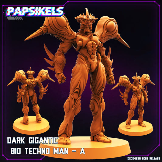 Dark Gigantic Bio Techno Man - A | DnD Miniatures | Tabletop Gaming | Tabletop Miniature | Sci-Fi | Cyberpunk