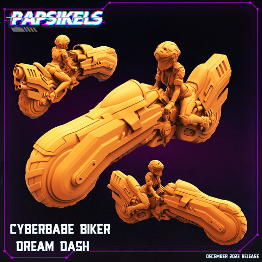 CyberBabe Biker Dream Dash | DnD Miniatures | Tabletop Gaming | Tabletop Miniature | Sci-Fi | Cyberpunk