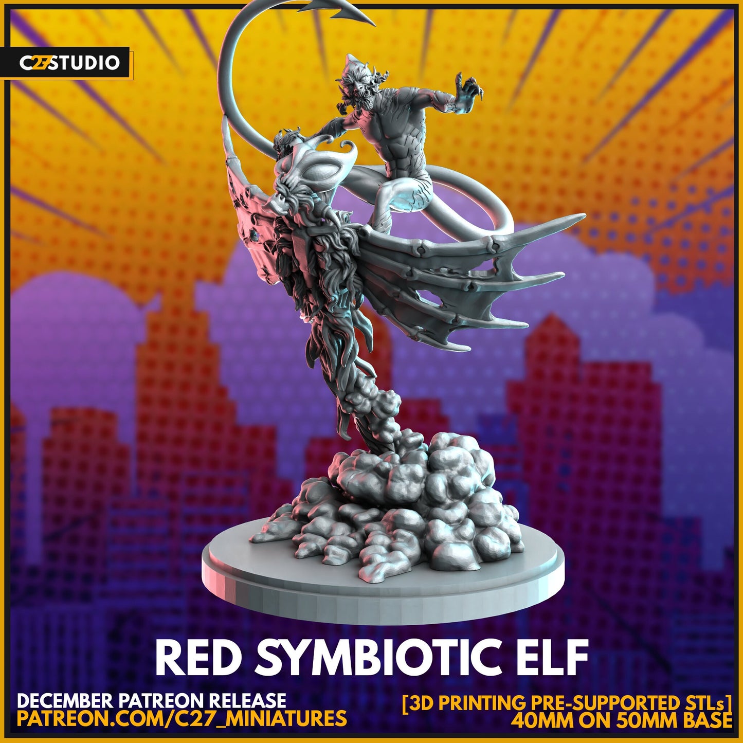 Red Symbiotic Elf | 40mm Crisis Protocol | Superhero