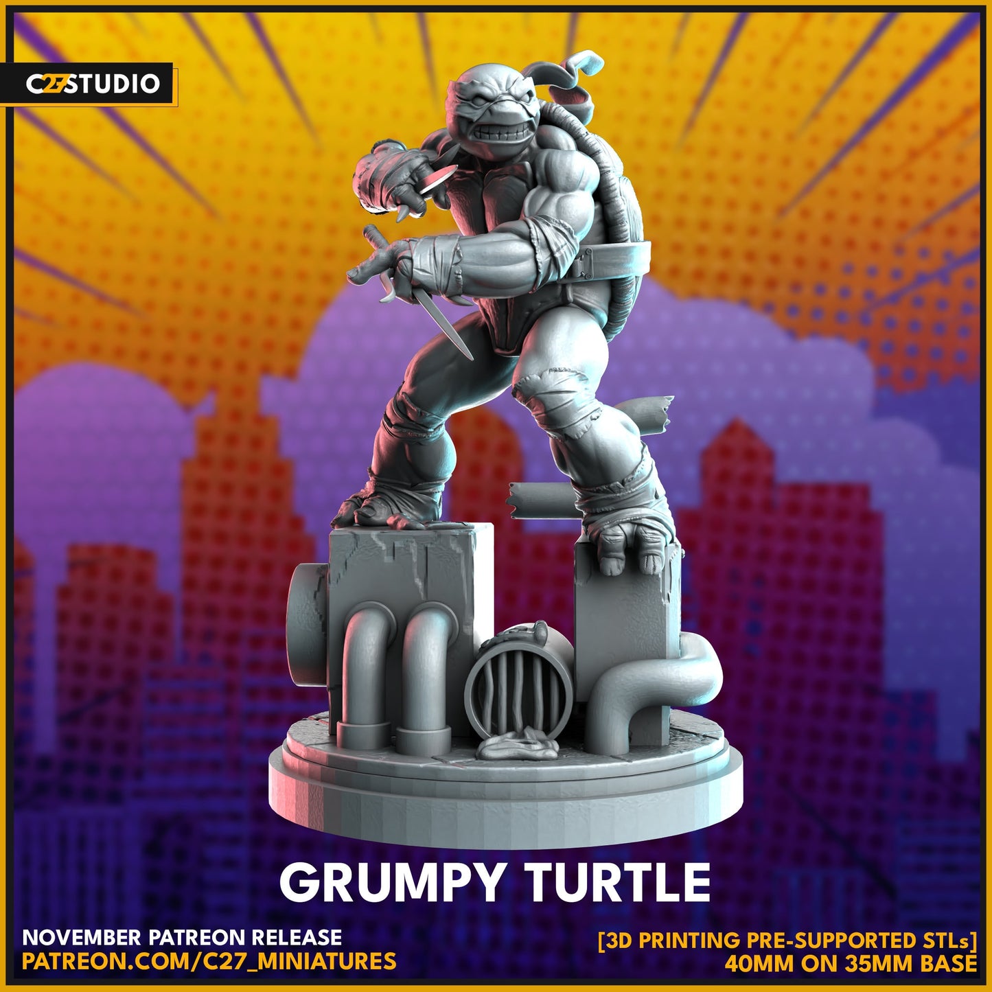 Grumpy Turtle | 40mm Crisis Protocol | Superhero