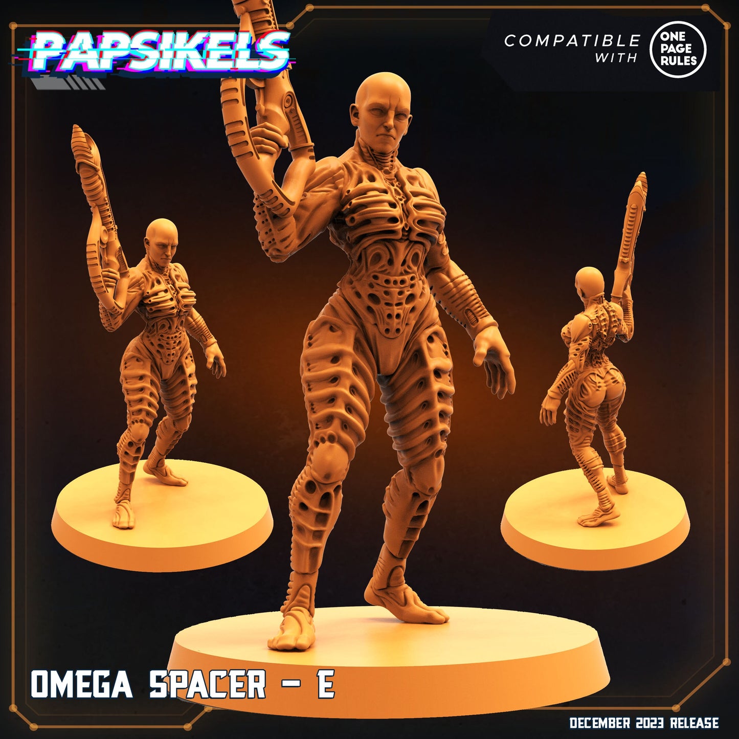 Omega Spacer - E | DnD Miniatures | Tabletop Gaming | Tabletop Miniature | Sci-Fi | Cyberpunk