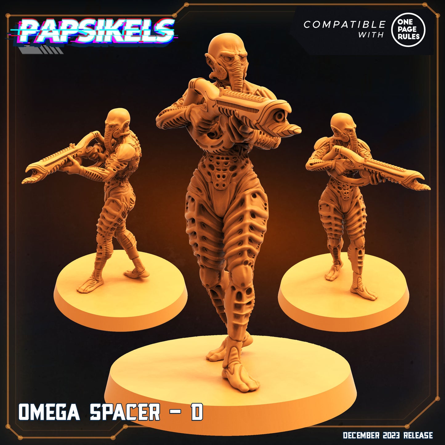 Omega Spacer - D | DnD Miniatures | Tabletop Gaming | Tabletop Miniature | Sci-Fi | Cyberpunk