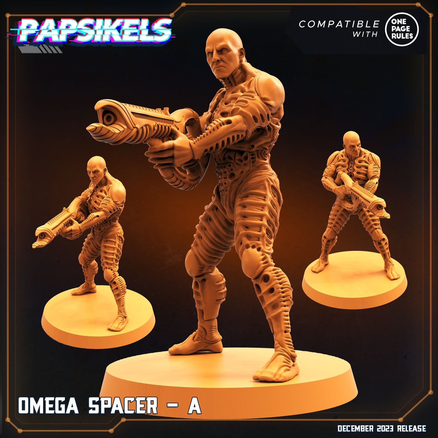 Omega Spacer - A | DnD Miniatures | Tabletop Gaming | Tabletop Miniature | Sci-Fi | Cyberpunk