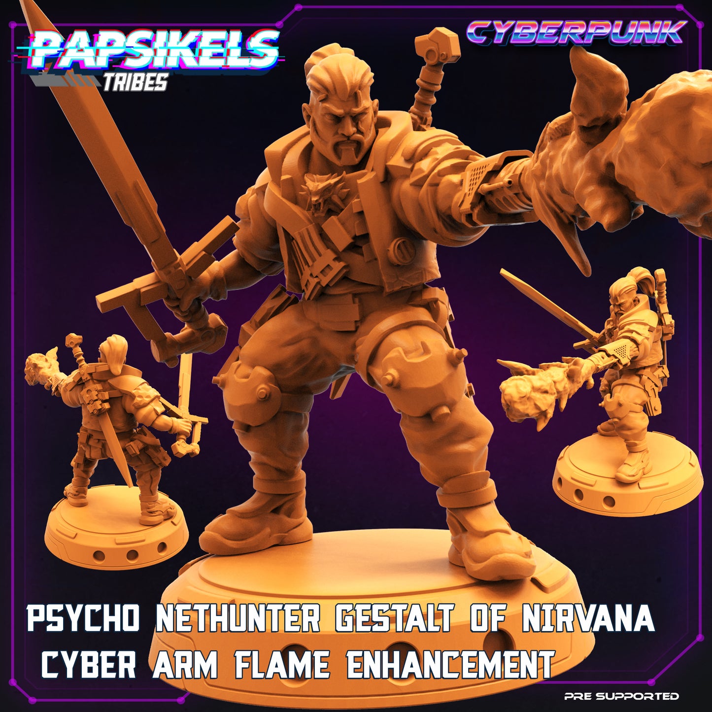 Psycho Nethunter Gestalt of Nirvna Cyber Arm Flame Enhancement