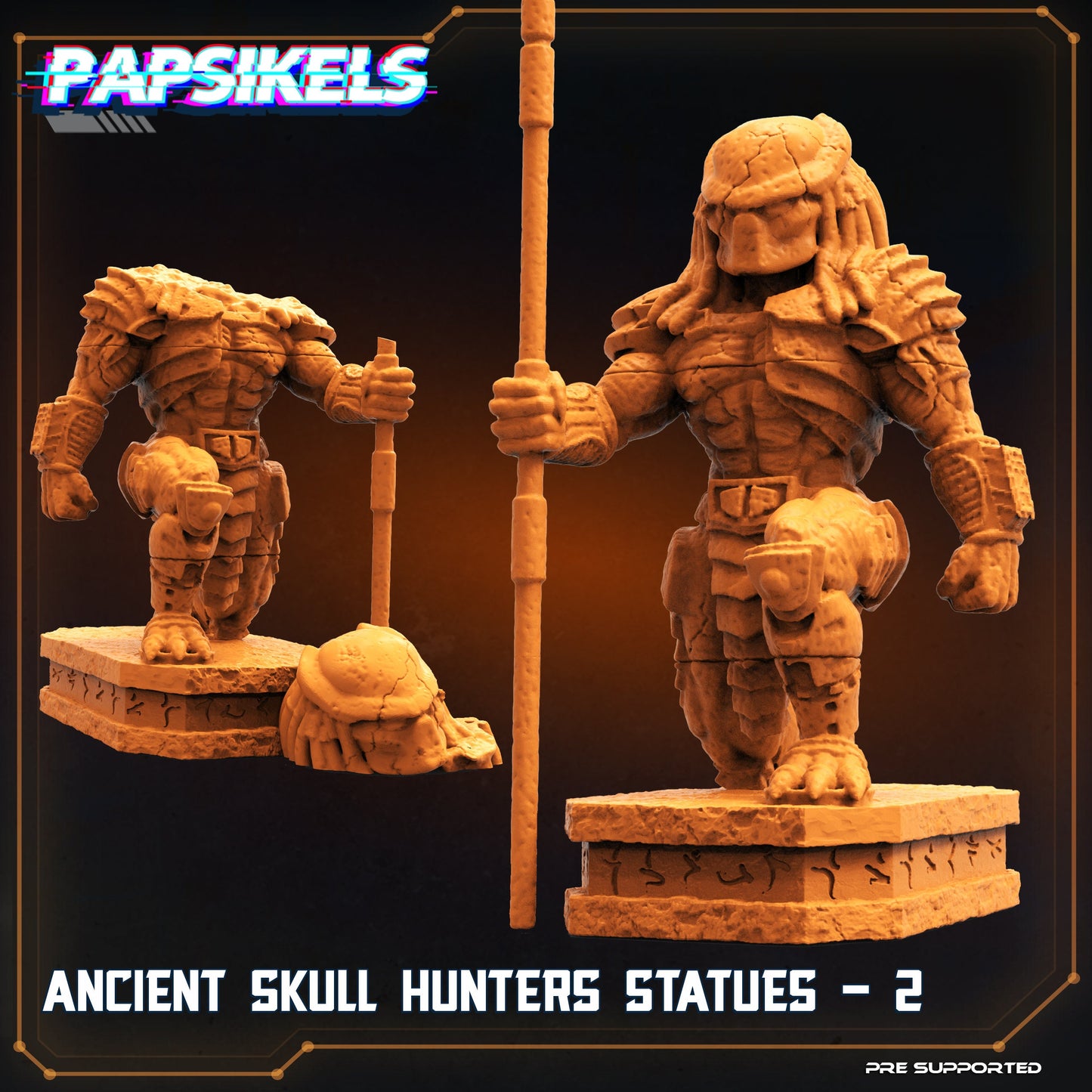 2 Skull Hunter Statues